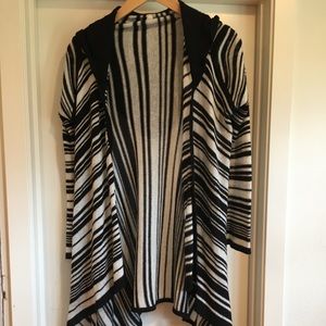 Black & white long cardigan